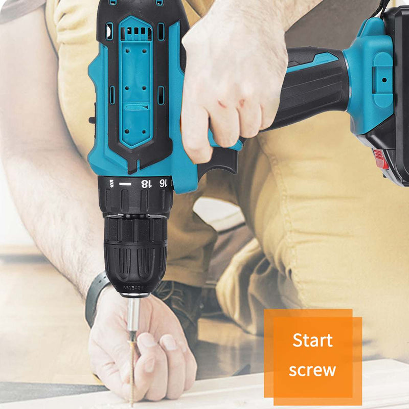 21V ELECTRIC IMPACT DRILL CORDLESS SCREWDRIVER 3 FUNCTIONS POWER TOOLS