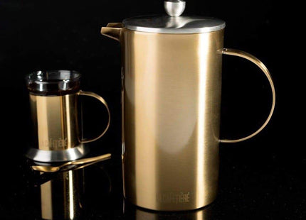 BRUSHED LA CAFETIERE EDITED DOUBLE WALLED 8 CUP CAFETIERE BRUSHED GOLD