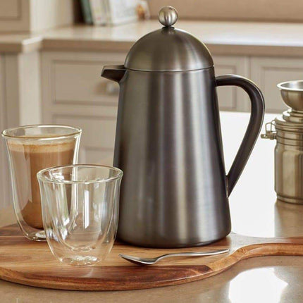 BRUSHED LA CAFETIERE EDITED DOUBLE WALLED 8 CUP THERMIQUE GUN METAL GREY