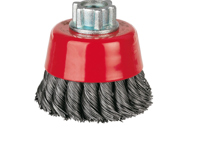 CUP BRUSH TWISTED STEEL 65 MM 0.50 MM