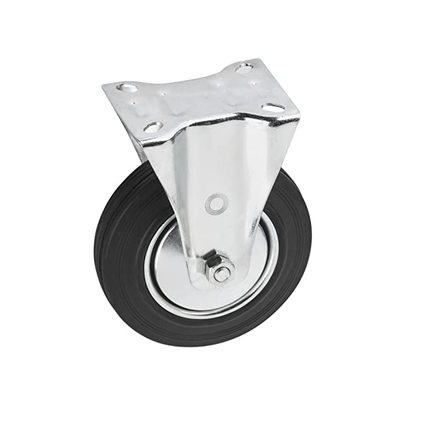 100mm Fixed rubber roller || عجل كوشوك قاعدة ثابت بدون بريك - Mega Hardware