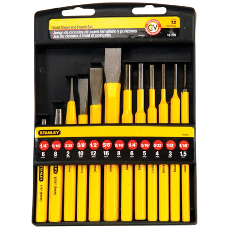MEGA MG16702 PUNCH AND CHISEL SET (12 PIECES)