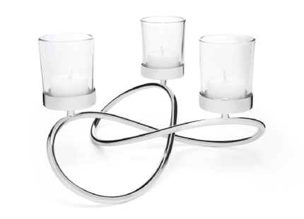 Tealight holder Infinity silver colour