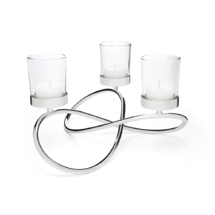 Tealight holder Infinity silver colour