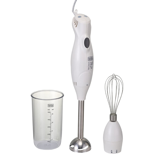 Black &amp; Decker Hand Blender with Glass Measuring Cup 500W 