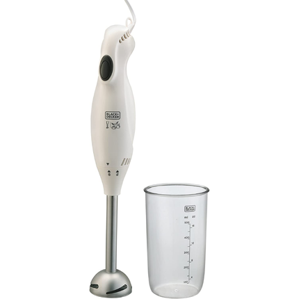 خلاط يدوي بلاك أند ديكر مع كوب قياس زجاج 300 واط