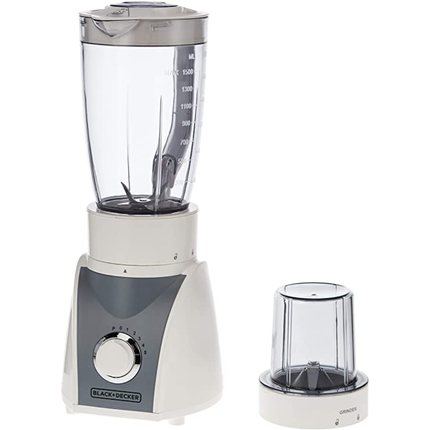 Black &amp; Decker Blender with Grinder, 500 Watt, White