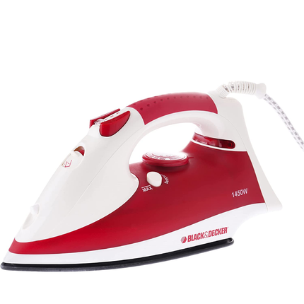 مكواة بخار بلاك + ديكر باور مع  قاعدة غير لاصقة 1450 واط