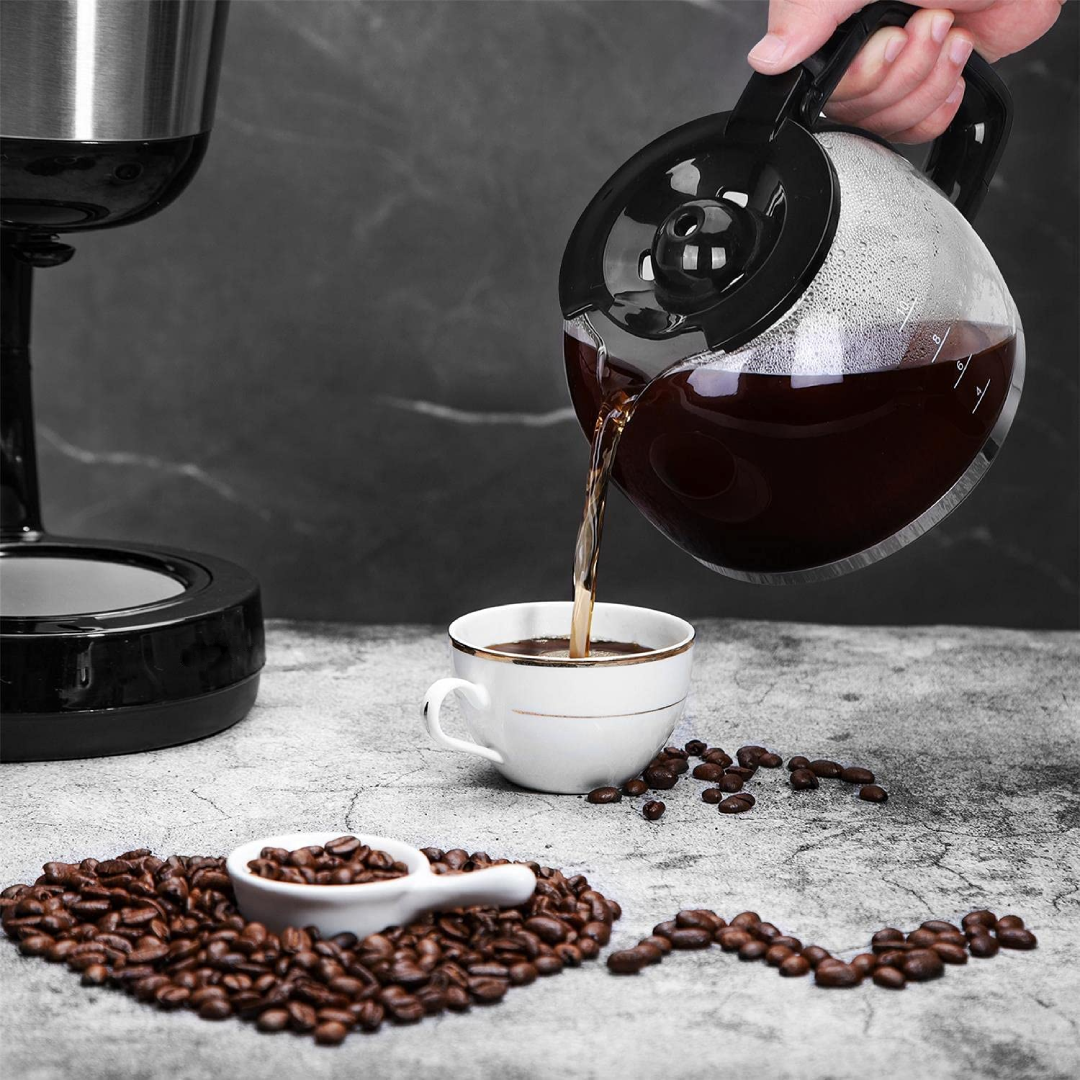 ماكينة صنع القهوة ميجا 1000 واط 1.25 لتر - أسود