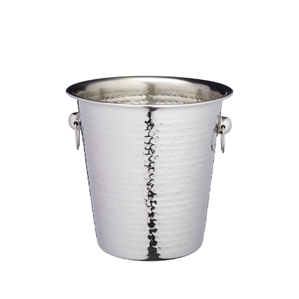 BarCraft BCCHAMBUCHAM Luxury Stainless Steel Wine / Champagne Cooler Bucket, 21 x 20.5 x 21 cm (8.5" x 8" x 8.5") - Hammered Finish