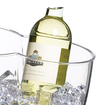 BarCraft Clear Acrylic Double Sided Drinks Pail/Cooler, Labelled