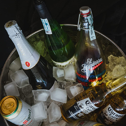 BarCraft Hammered Stainless Steel Champagne Bowl, 37x25cm, Gift Tagged