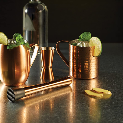 BarCraft BCLLMULE Moscow Mule Mug with Hammered Copper Finish, Stainless Steel, 550 ml