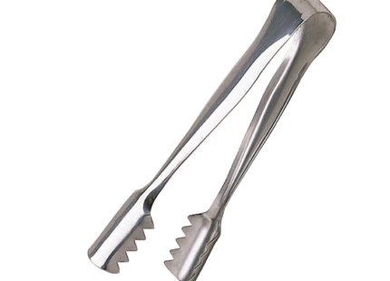 BarCraft Stainless Steel Ice Serving Tongs 16cm, Sleeved
