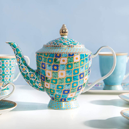 Maxwell & Williams HV0129 Teas & C’s Kasbah Loose Leaf Teapot with Infuser in Gift Box, Porcelain, Mint Green, 5 Cup (1 Litre)