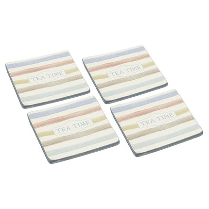 Classic Collection Ceramic Coasters, Set of Four, Acetate Display Packed