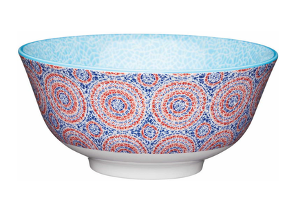 KitchenCraft Blue and Red Mosaic Style Ceramic Bowls