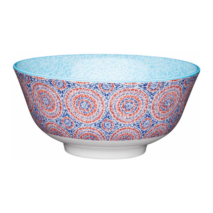 KitchenCraft Blue and Red Mosaic Style Ceramic Bowls