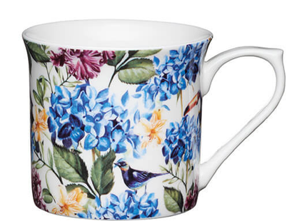 KitchenCraft China 300ml Fluted Mug, Country Floral