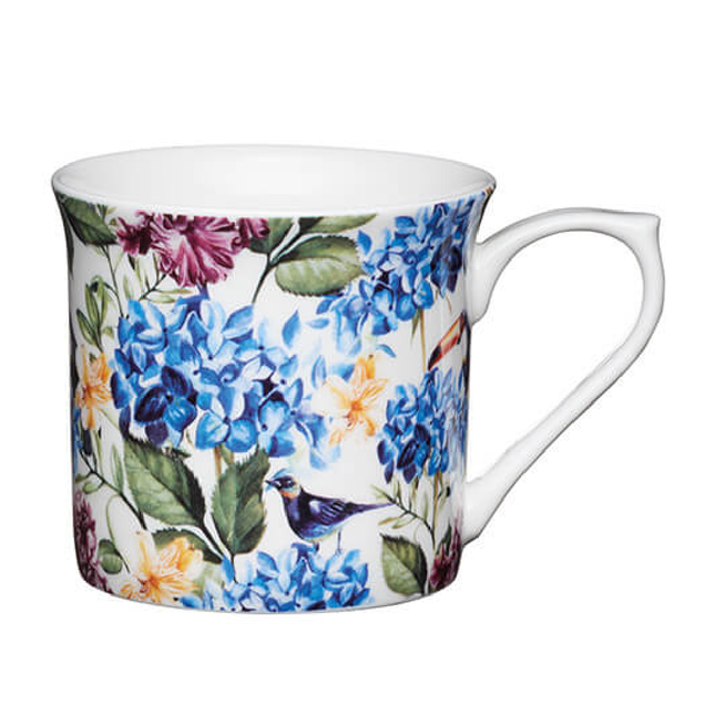 KitchenCraft China 300ml Fluted Mug, Country Floral