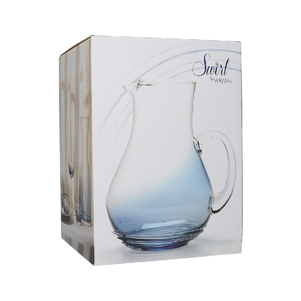 Mikasa Swirl Cobalt Pitcher, 88 oz, Blue