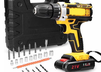 CORDLESS DRIVER DRILL WITH TOOLS 21V