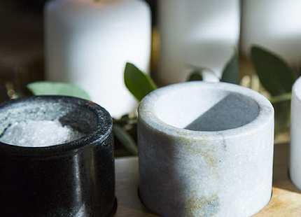 Artesa Serving Bowls/Sauce Pots and Tray (4-Piece Set), Marble, White/Grey/Black, 30 x 10 x 7.5 cm