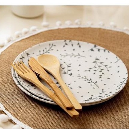 Pom Pom Hessian Set Of 4 Round Placemats