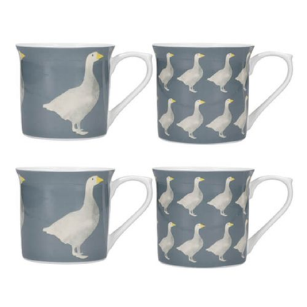 Kitchen Craft Fluted Mug Set Of 4 Geese