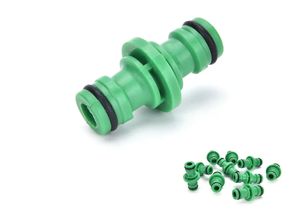 Two-way plastic hose connector