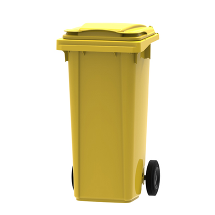 JCO 120L 2 WHEELED BIN WITH FOOT PEDAL - YELLOW