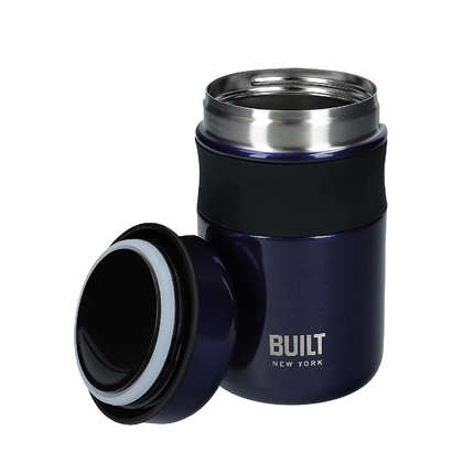 BUILT DOUBLE WALL VACUUM INSULATED FLASK FOR HOT AND COLD FOODS, 490 ML, NAVY