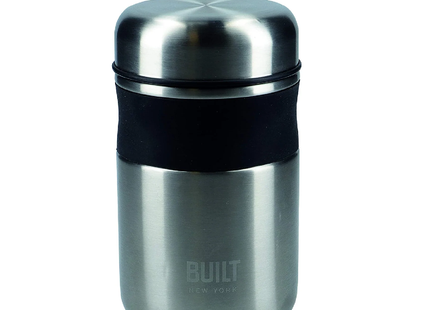 BUILT DOUBLE WALL VACUUM INSULATED FLASK FOR HOT AND COLD FOODS, 490 ML, SILVER