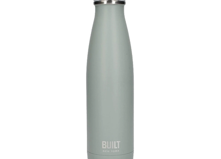 BUILT INSULATED WATER BOTTLE/THERMAL FLASK WITH LEAKPROOF CAP, STAINLESS STEEL, STORM GREY, 480 ML