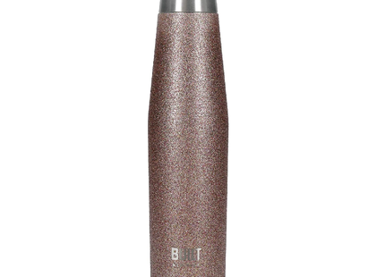 BUILT APEX INSULATED WATER BOTTLE WITH LEAKPROOF IDEAL SEAL LID, SWEATPROOF 100% REUSABLE BPA FREE 18/10 STAINLESS STEEL FLASK, ROSE GOLD GLITTER, 540ML