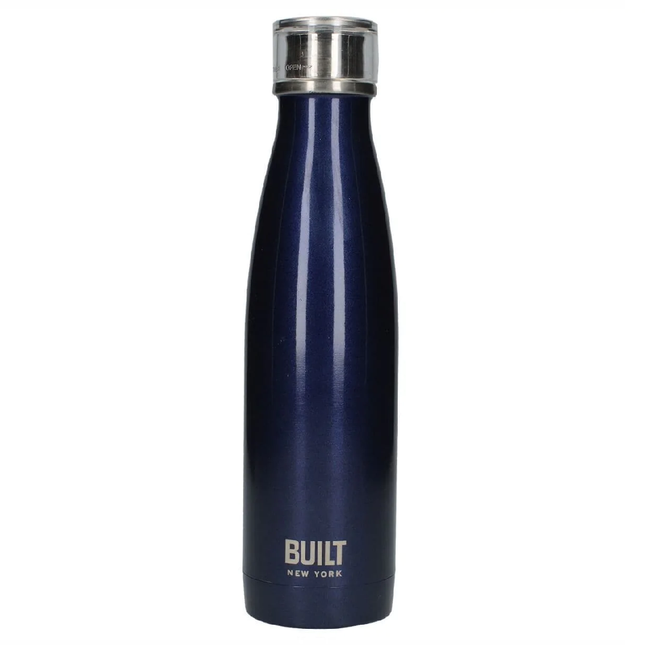 BUILT 17OZ DOUBLE WALLED STAINLESS STEEL WATER BOTTLE MIDNIGHT BLUE