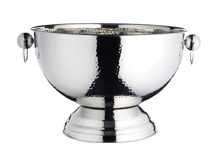 BarCraft Hammered Stainless Steel Champagne Bowl, 37x25cm, Gift Tagged