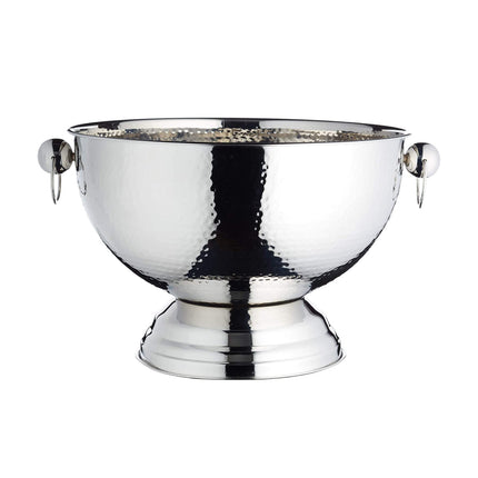 BarCraft Hammered Stainless Steel Champagne Bowl, 37x25cm, Gift Tagged