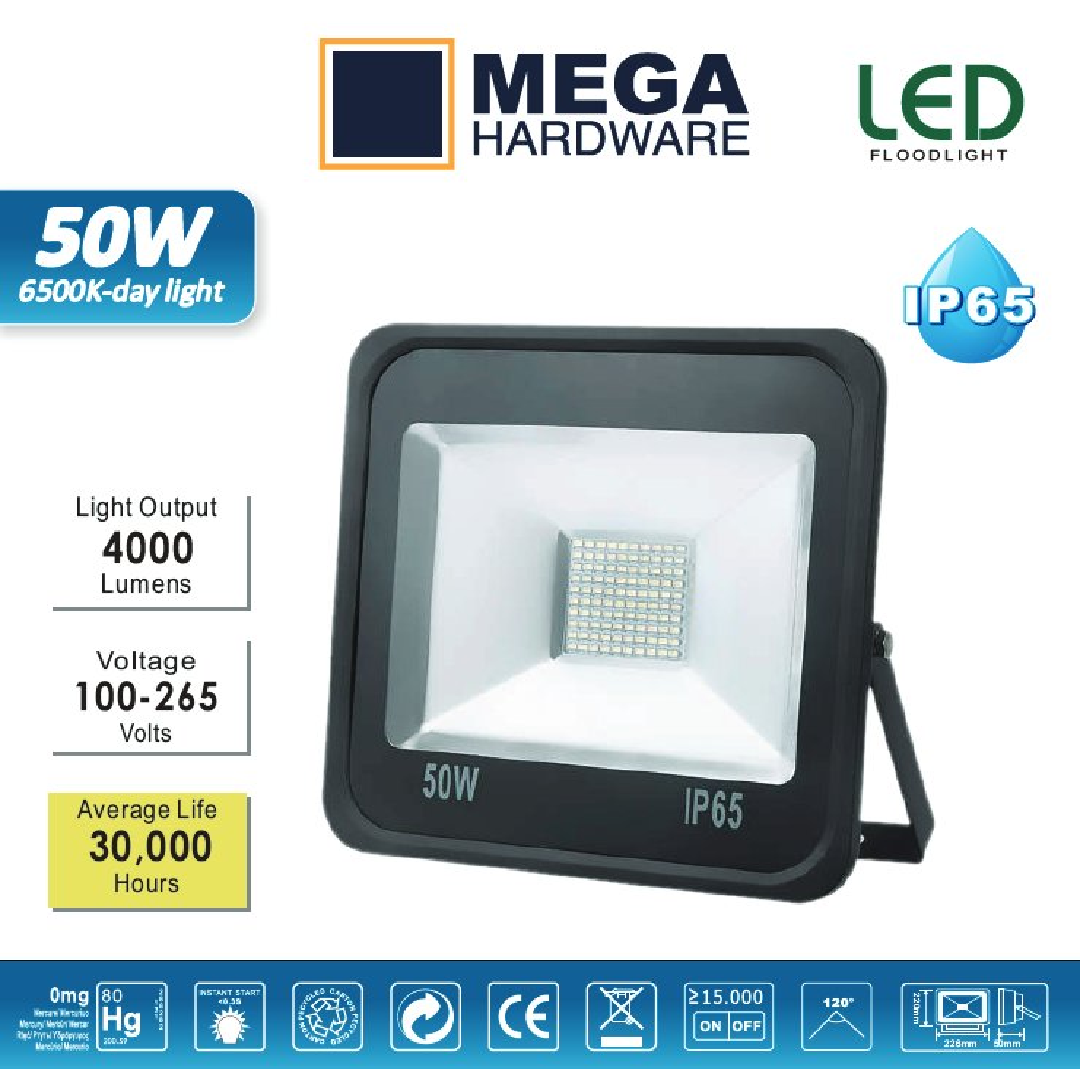 MEGA LED FLOODLIGHT 50W – Mega Hardware