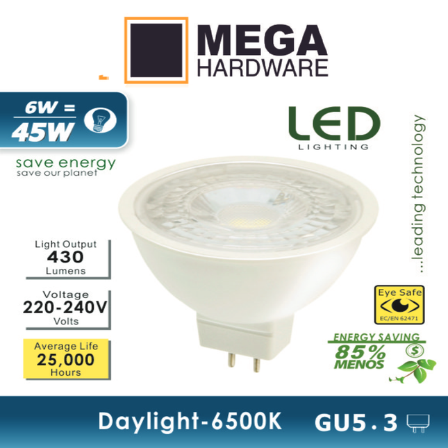 MEGA SPOT LED LAMP 6W 6500K