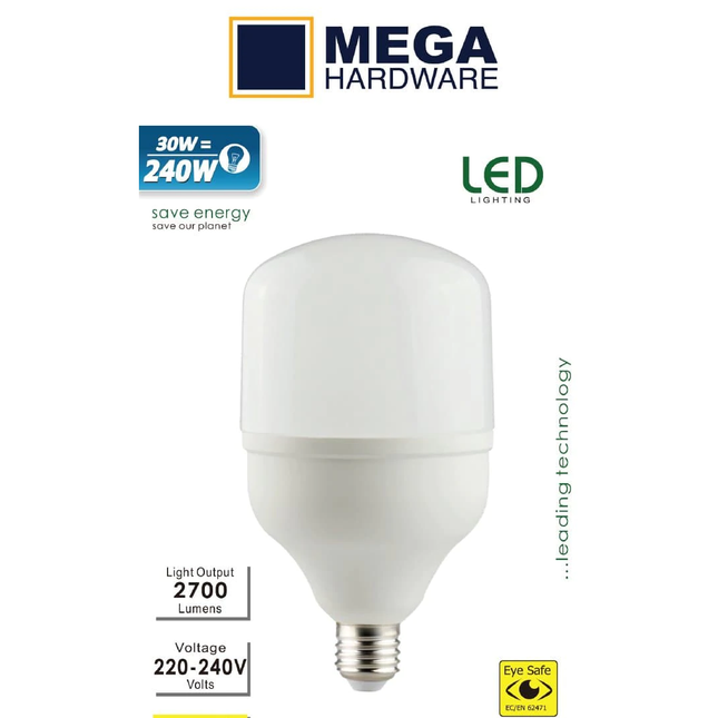 MEGA 30W  6500K T-SHAPE LED LAMP DAYLIGHT