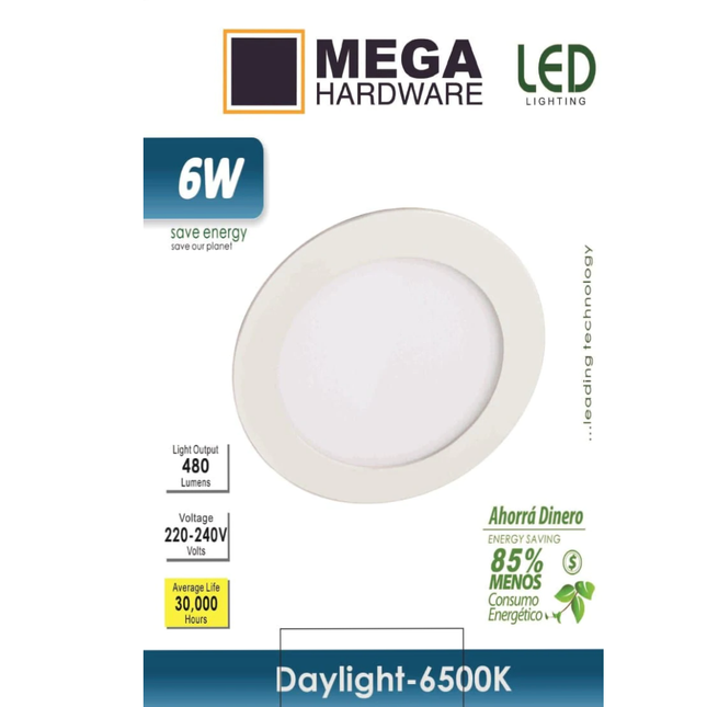 MEGA DAYLIGHT LED LIGHT PANEL 6W 6500K