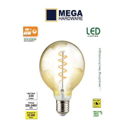 MEGA AMBER FLEXIBLE FILAMENT BULB 4W