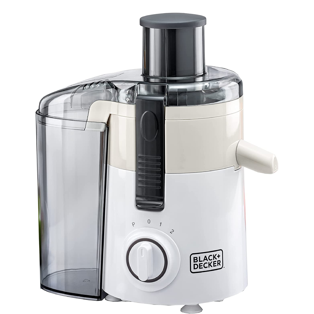 BLACK DECKER 250W JUICER EXTRACTOR WITH LARGE FEEDING CHUTE WHITE