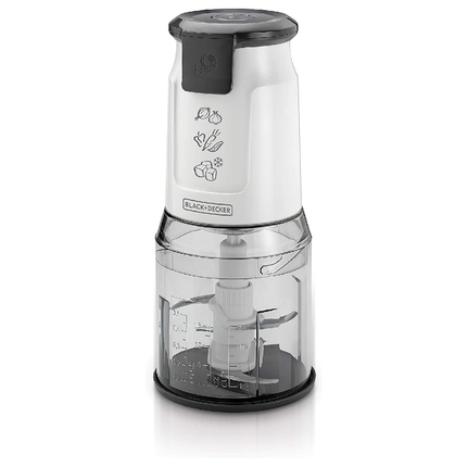 Black &amp; Decker Quad Blade Chopper 0.5L 500W Black/White/Clear 
