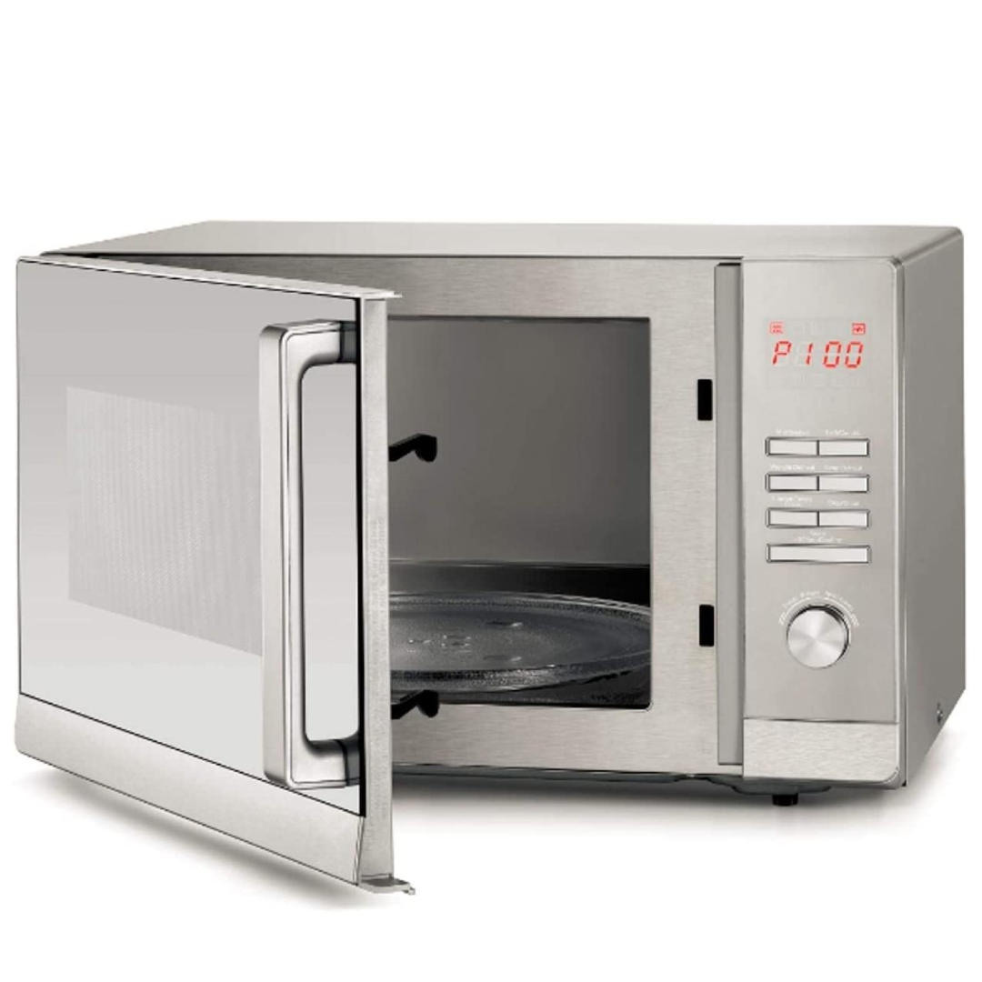 Black & Decker 30L Microwave Oven with Grill and Mirror Silver 