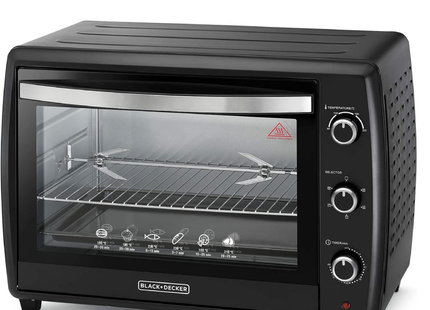BLACK+DECKER 66L TOASTER OVEN WITH DOUBLE GLASS AND ROTISSERIE