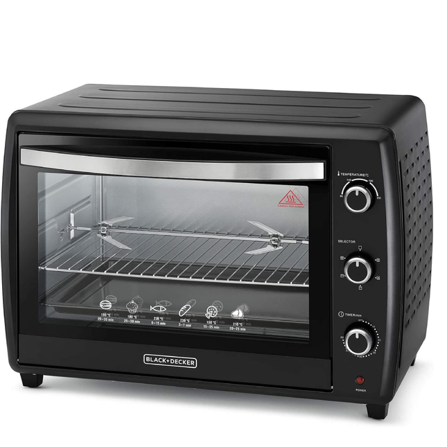 BLACK+DECKER 66L TOASTER OVEN WITH DOUBLE GLASS AND ROTISSERIE