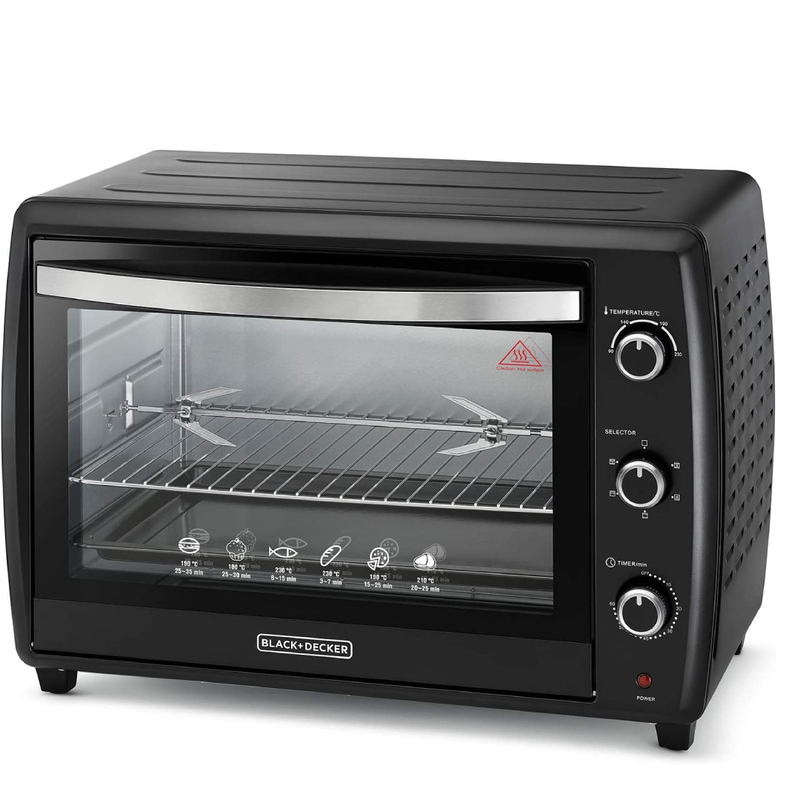 BLACK & DECKER 70L DOUBLE GLASS MULTIFUNCTION TOASTER OVEN WITH ROTISSERIE FOR TOASTING