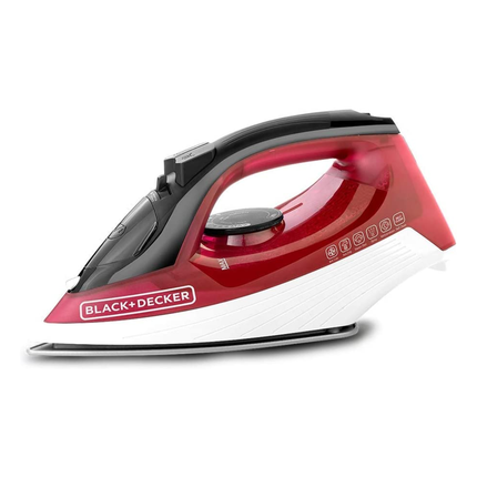 Black &amp; Decker Steam Iron with Anti-Drip Function, Red, 1600 Watts 